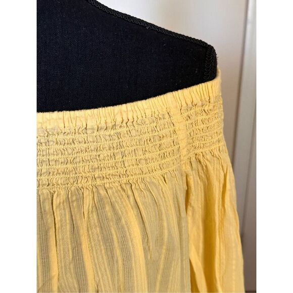 CATO Women’s Light Yellow Off The Shoulder Bell Sleeve Blouse Plus Sz 18/20W - Picture 4 of 6